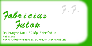 fabricius fulop business card