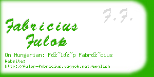 fabricius fulop business card